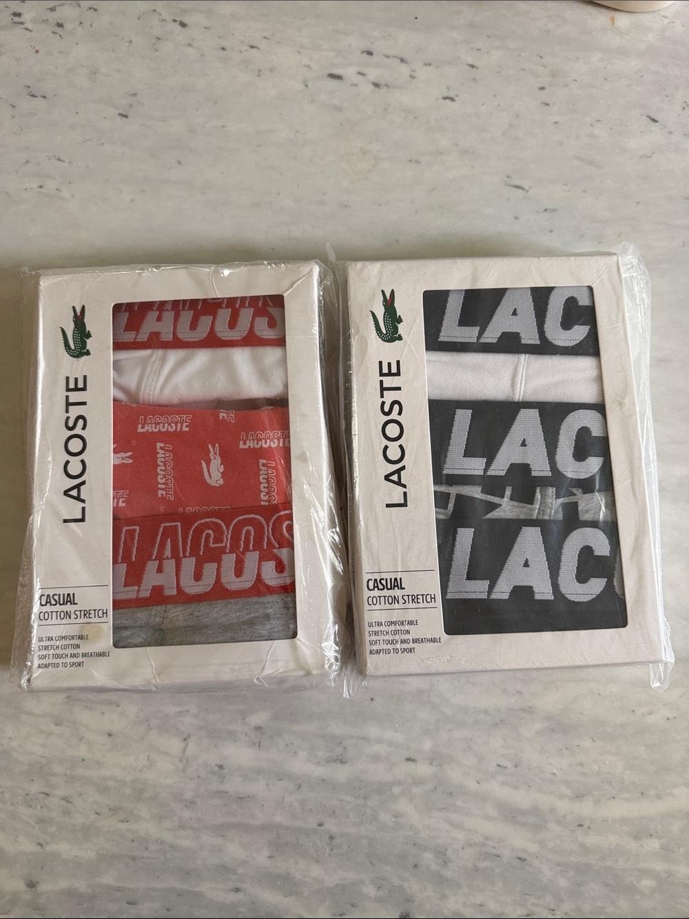 Lacoste Boxer Briefs Pack - Red and Black Waistbands